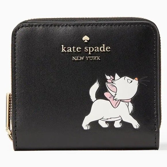 Kate Spade x Disney Aristocats Marie Cat Small Zip Around Wallet Leather KD747 - Picture 1 of 3